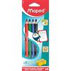 Maped Matite in legno per lavagna cancellabile a secco x4 + temperamatite blister