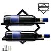 MERYSAN Supporto da parete per portabottiglie in metallo, organizer pieghevole per portabottiglie da appendere per 2 bottiglie di liquore, portabottiglie per parete del bar della cucina di casa (A1)