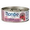 Generico Monge umido gatto, alimento completo per gatti adulti sterilizzati, monge supreme gatto gusto TONNO con RISO INTEGRALE e MIRTILLI ROSSI | 12 scatolette da 80 grammi l'una.