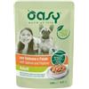 Generico Oasy umido cane, gustosi straccetti in salsa per cani adulti di tutte le taglie gusto SALMONE e PATATE | 12 bustine da 100 grammi l'una.
