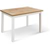 PAZZO DESIGN Tavolo Allungabile Tommaso, Rovere Rustico, Gambe Bianche, Tavolo Cucina, Tavolo Soggiorno, Made in Italy, 110x70x76,5 cm - id_1957
