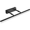 Klighten Lampada per Specchio LED Bagno, 180° Regolabile Lampada da Specchio per Armadio Specchio Applique da Interno Bagno 60CM 14W 910LM Bianco caldo 3000K Finitura Nero
