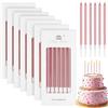 Annickee 42 Pezzi Candele Compleanno, Candeline Lunghe Sottili, Candele per Torta (Oro Rosa)