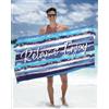 Rowjoy Telo Mare Microfibra Grande, Telo Mare Uomo e da Donna dal Disegno Unico, Telo Mare Personalizzato ad Asciugatura Rapida e Leggera, Ideale per Viaggi, Spiaggia (Blue Waves,80x160cm)