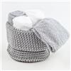 Generico Susanna Home Set 4 Lavette 30x30 - Asciugamano Ospite in Spugna di Cotone - Confezionato in elegante cestino uncinetto (GRIGIO)