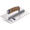 NEYNOR® Frattone Dentato TD 12 mm - Frattone in Acciaio Inox Dentato - Frattone in Acciaio Inossidabile - Frattone Dentata per Colla - Cazzuola Dentata in Acciaio Inox - Made in EU - 270 x 128 mm
