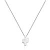 KristLand Choker Collana Donna Argento 925 Placcato Platino Regolabile con Ciondolo Tondo Idee Regalo Argento Cactus