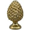 Mondocreazioni Pigna lampada lumetto in ceramica con led a batteria decorata siciliana gdm (Oro 21019PO)