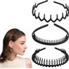 COMNICO 3 cerchietti a zig-zag, in plastica, antiscivolo, con denti ondulati, accessori per capelli, per sport, fitness, tutti i giorni, per donne e ragazze