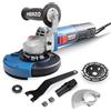 HERZO Smerigliatrice per calcestruzzo1400W,HERZO set con mola diamantata e cappa di aspirazione (125 mm)