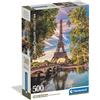 Clementoni - Puzzle 500 Pezzi per Adulti e Ragazzi, Collection, Tema Along the Seine, Illustrazione Senna e Torre Eiffel, Compact Box con Poster Incluso, Made in Italy, 49x36 cm, 35598