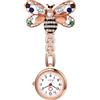 Silverora Orologi da tasca Orologi da infermiera Orologi da infermiera analogici al quarzo facilmente leggibili Ape Orologio Fob decorativo con clip stetoscopio per medici sorelle oro rosa