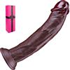hainuo 32 cm Dildo nero spesso, Dildo lungo in silicone realistico, Dildo XXXL grasso con ventosa, Dildo grande realistico per gioco G-spot vaginale e anale, adatto per coppie gay esperte