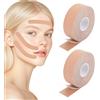 HweeWanX Face Lifting Tape 2 rotoli per il viso per la pelle più tonica, per il viso contro le rughe per il contorno del viso, invisibile, anti-rughe, per fronte, occhi e bocca