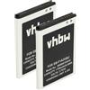 vhbw 2x batteria compatibile con Samsung Galaxy S2 GT-i9101, S2 Duos SGH-i929, R GT-i9103, S2 GT-i9100 smartphone cellulare (1750mAh, 3,7V, Li-Ion)