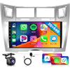 Hodozzy 2GB 64GB Android Autoradio per Toyota Yaris/Vizi 2005-2011 Radio con Wireless Carplay Android Auto, Hodozzy 9 Pollici Touch Screen Stereo, GPS, WiFi, Bluetooth, FM/RDS,EQ, 2 Din Radio per Toyota