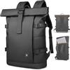 hk Roll Top Backpack per Laptop 15,6 Impermeabile, Zaino Business Espandibile per Uomo e Donna, da Viaggio per Lavoro e Università, 19-28L, Nero