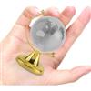 Hapivida Mini Globo Decorativo, 6,5 cm / 2.6'' Mini Mappamondo Cristallo Vintage Vetro Office Terra Rotonda Globo di Cristallo Mappa del Mondo per Decorazione da Scrivania, Souvenir (Oro)