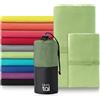 Blumtal Asciugamano Microfibra 180x90 cm + 80x40 cm Set - Asciugatura Rapida per Palestra e Viaggio - Microfiber Towel Verde