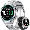 MEGALITH Smartwatch Uomo Orologio Chiamate: Bluetooth Impermeabile Sport Fitness Tracker Contapassi Compatibile Android iOS Argento