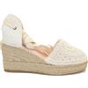MACARENA YUNE33 ESPADRILLES SANDALO CON ZEPPA CON DETTAGLI IN UNCINETTO RUSTICO CRUDO