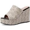 QUEEN HELENA Zeppe Alte con Plateau Zatteroni con Fascia Sandali Aperti Donna ZM9722 (Nero, Sistema Taglie Calzature EU, Adulto, Donna, Numero, Media, 38)