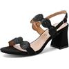 QUEEN HELENA Sandali Eleganti con Strass Scarpe Aperte con Tacco Medio Donna ZM9637 (Nero, Sistema Taglie Calzature EU, Adulto, Donna, Numero, Media, 36)
