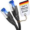KabelDirekt - Cavo Ethernet Cat 7, resistente alla rottura - 5 m - 10 Gigabit LAN - Disponibile in 0,25-30 m (Cavo di rete/internet ad alta velocità, PC, switch/router/modem, RJ45, nero)