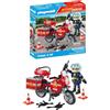 PLAYMOBIL Action Heroes 71466 Moto dei Pompieri, con Una Radio e Un estintore, Giochi di Ruolo Divertenti, Giocattolo sostenibile per Bambini dai 4 Anni in su