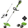 Greenworks 48V (2x24V) Tagliabordi a Batteria x Giardini Medio-Piccoli, Ampiezza Taglio 40cm, Erogazione a Pressione Doppio Filo Nylon 2mm + Greenworks Original Tagliabordi