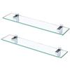 KES Mensole Bagno, Vetro Temperato Spesso 8 MM con Supporto Cromato Lucido 60 cm, 2 Confezioni, BGS3201S60-P2-KES