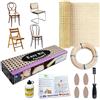 FacilCasa Kit Riparazione Sedie - Paglia di Vienna al Metro Thonet e Cesca, Set Completo con Midollino, 4 Cunei, Scalpello e Manuale Illustrato per Restauro Professionale (KIT 2 Seduta)
