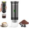 PZCC Caffettiera portatile/ricaricabile da 12 V con custodia, per caffè espresso, a riscaldamento rapido, per campeggio/auto, compatibile con capsule K-Cup, caffè macinato, da viaggio (grigio cenere)