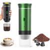PZCC Caffettiera portatile/ricaricabile da 12 V con custodia, per caffè espresso, a riscaldamento rapido, per campeggio/auto, compatibile con capsule K-Cup, caffè macinato, da viaggio (verde)