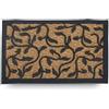 LifeChic Zerbino Spider con Fibre di Cocco, Tappeto Antisporco per Ingresso Rettangolare, 40X70 cm, Fondo in Gomma Antiscivolo - Stampa Rami con Foglie