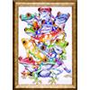 Design Works - Quadro Realizzato a Punto Croce, Soggetto: Rane, Multicolore