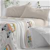 Burrito Blanco Set di Lenzuola, Cotone, 50% Poliestere, Pietra, Ancho de 135