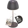 Briloner - Mini lampada da tavolo LED senza fili IP44 con bordo luminoso, touch dimmer, lampada da comodino ricaricabile, vincitore del German Design Award 2025, 8,5x20 cm, antracite