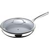 MasterPRO ARGENT 3 - Padella a 3 strati da 30 cm - Acciaio inox - Rivestimento ceramico ILAG - PFAS, PFOA, PTFE FREE - 3 strati - Sicura per induzione e forno