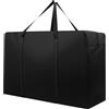 Cozary Borsa di Stoccaggio, 600D Oxford Borsa per Cuscini da Giardino con Maniglia, per Biancheria da Letto Materassi Coperte Trapunte e Cuscini, 72 x 43 x 28 CM, Nero (87L)