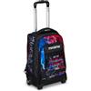 Mitama Trolley DR Junior Scuola Road To Win,Con Mega Scomparto e Doppia Maniglia, Nero e Rosso, Scuola Elementare e Tempo Libero, Bambino Ragazzo