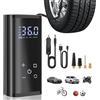 YUGUANG Pompa ad Aria elettrica 150 PSI,con Batteria da 12V DC 6000mAh Portatile con Display Digitale LED Mini compressore Schermo Touch,4 modalità per Moto Auto Bici Palla.