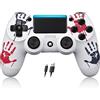 Stycizom Controller Compatibile con Ps-4,Controller Wireless Joystick Compatibile con PS-4/Pro/Slim/PC,Batteria Integrata da 600 mAh con Doppio Sensore di Vibrazione/6 Assi (Parma)