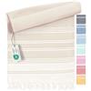 Fit-Flip Telo hammam - asciugamano mare cotone antisabbia XXL - asciugatura rapida - teli sauna fouta, asciugamani spiaggia ideale come sarong e per doccia - Sabbia - 100x200cm Diamond