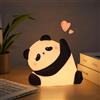 Wastou Luce notturna del panda di Kung Fu del silicone sveglio, luminosità dimmerabile a 3 livelli con il temporizzatore di 30 minuti, silicone molle ricaricabile oltre alla lampada