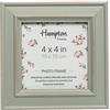 Hampton Frames | Cornice Portafoto Paloma | 14.5x14.5x2.5 cm, Verde Salvia, Legno | Design shabby chic, fissaggio parete/tavolo, clip girevole | Per foto 10x10 cm
