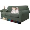MAXIJIN Copridivano elasticizzato a 3 Posti con 3 Copricuscini, Copridivano antiscivolo a tre posti con Copricuscino Separato per animali domestici, cani (3 Posto, Army Green)