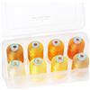 New brothread - 15 Opzioni - 8 Bobine a scatto da 1000m ogni Poliestere Filo di Ricamo Macchina con scatola di plastica di stoccaggio per Ricamo e Quilting - Different Yellow