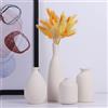 QIANLING Set di 4 Vasi in Ceramica Bianca, Country per la Casa, Decorazioni per Soggiorno, Tavola, Camino e Centrotavola per l'Ingresso
