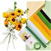YYUENG TAK Scovolini per bouquet di girasole per artigianato,scovolini Ciniglia,set da 210 pezzi di scovolini colorati per lavoretti con istruzioni,5 colori (marrone,giallo oro,giallo,bianco,verde)